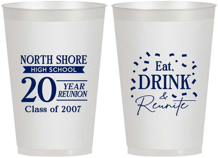 Personalized Class Reunion 12 oz Frosted Cups - Class Of 2007 20 Year | 140006
