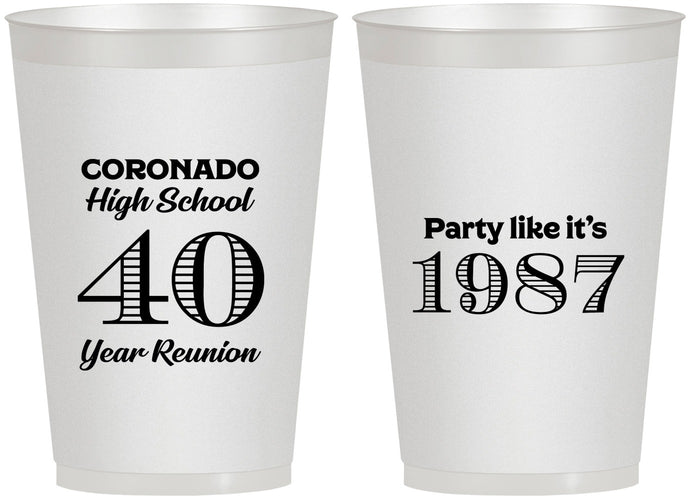Personalized Class Reunion 12 oz Frosted Cups - Class Of 1987 40 Year | 140008