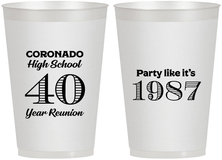 Personalized Class Reunion 12 oz Frosted Cups - Class Of 1987 40 Year | 140008