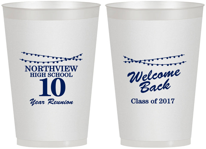 Personalized Class Reunion 12 oz Frosted Cups - Class Of 2017 10 Year | 140010