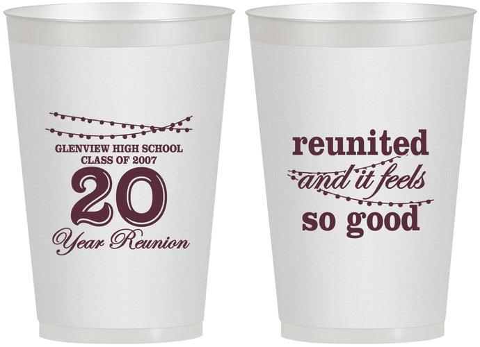 Personalized Class Reunion 12 oz Frosted Cups - Class Of 2007 20 Year | 140011