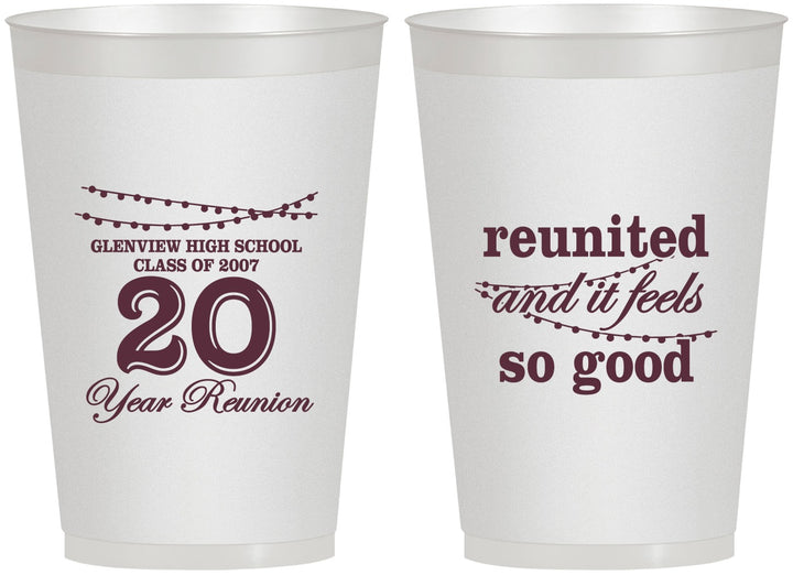 Personalized Class Reunion 12 oz Frosted Cups - Class Of 2007 20 Year | 140011