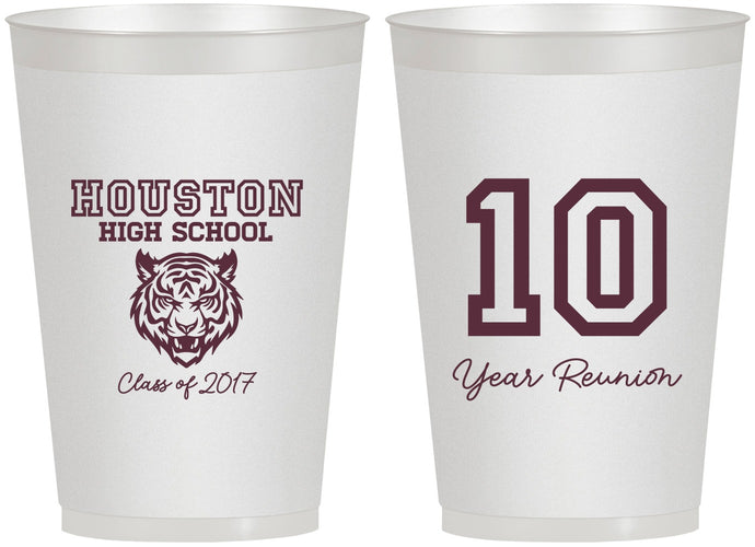 Personalized Class Reunion 12 oz Frosted Cups - Class Of 2017 10 Year | 140015