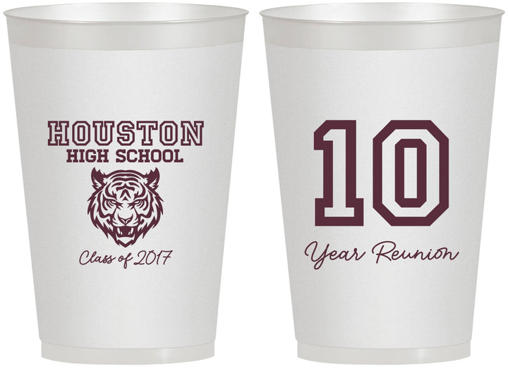 Personalized Class Reunion 12 oz Frosted Cups - Class Of 2017 10 Year | 140015