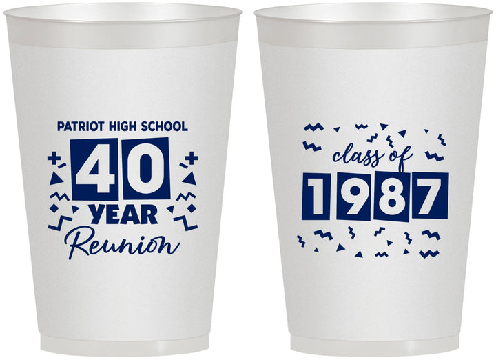 Personalized Class Reunion 12 oz Frosted Cups - Class Of 1987 40 Year | 140018
