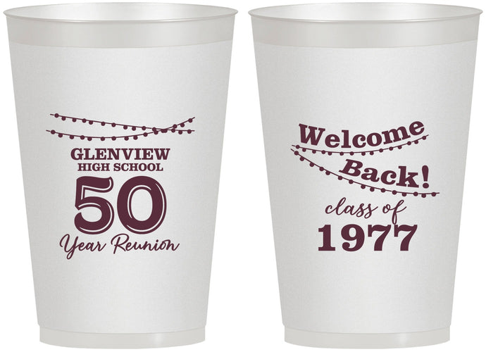 Personalized Class Reunion 12 oz Frosted Cups - Class Of 1977 50 Year | 140019