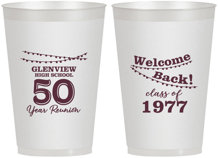 Personalized Class Reunion 12 oz Frosted Cups - Class Of 1977 50 Year | 140019