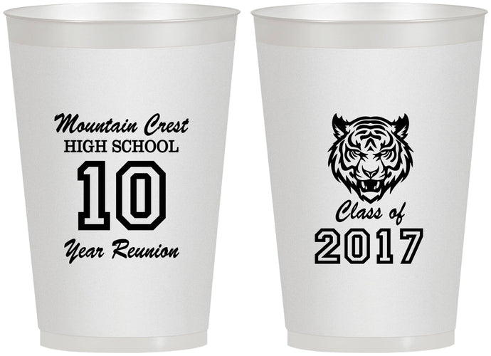 Personalized Class Reunion 12 oz Frosted Cups - Class Of 2017 10 Year | 140020