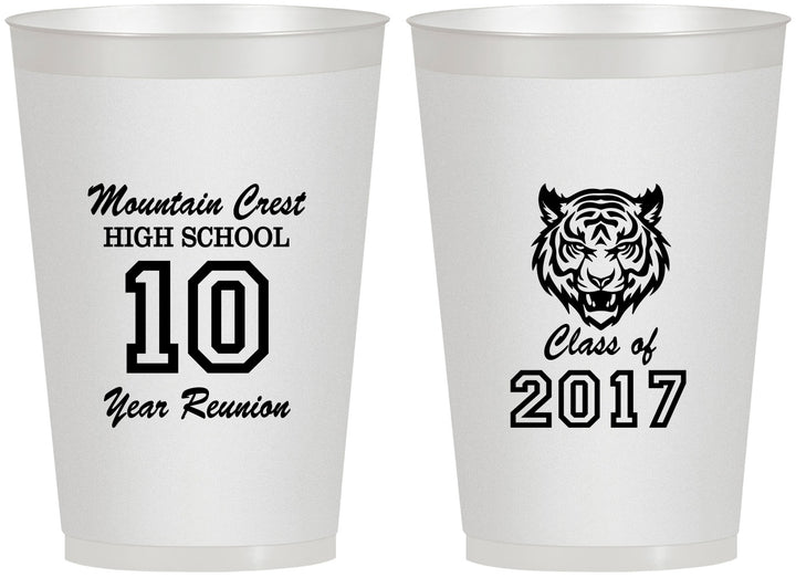 Personalized Class Reunion 12 oz Frosted Cups - Class Of 2017 10 Year | 140020
