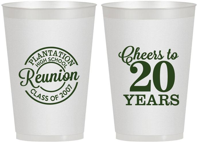 Personalized Class Reunion 12 oz Frosted Cups - Class Of 2007 20 Year | 140021