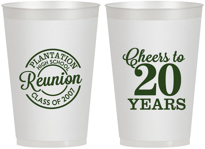 Personalized Class Reunion 12 oz Frosted Cups - Class Of 2007 20 Year | 140021