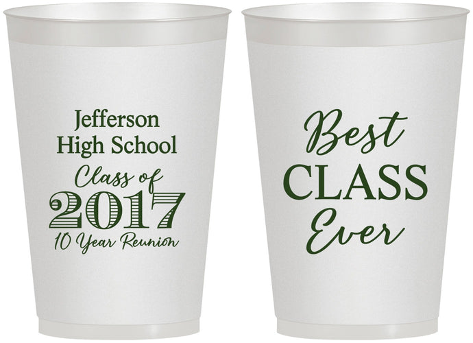 Personalized Class Reunion 12 oz Frosted Cups - Class Of 2017 10 Year | 140025
