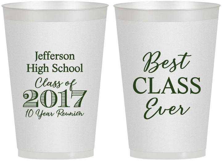Personalized Class Reunion 12 oz Frosted Cups - Class Of 2017 10 Year | 140025