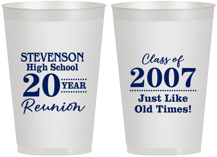 Personalized Class Reunion 12 oz Frosted Cups - Class Of 2007 20 Year | 140026