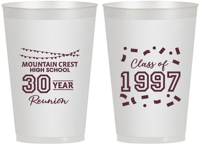 Personalized Class Reunion 12 oz Frosted Cups - Class Of 1997 30 Year | 140027