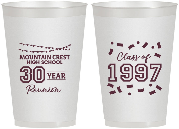 Personalized Class Reunion 12 oz Frosted Cups - Class Of 1997 30 Year | 140027
