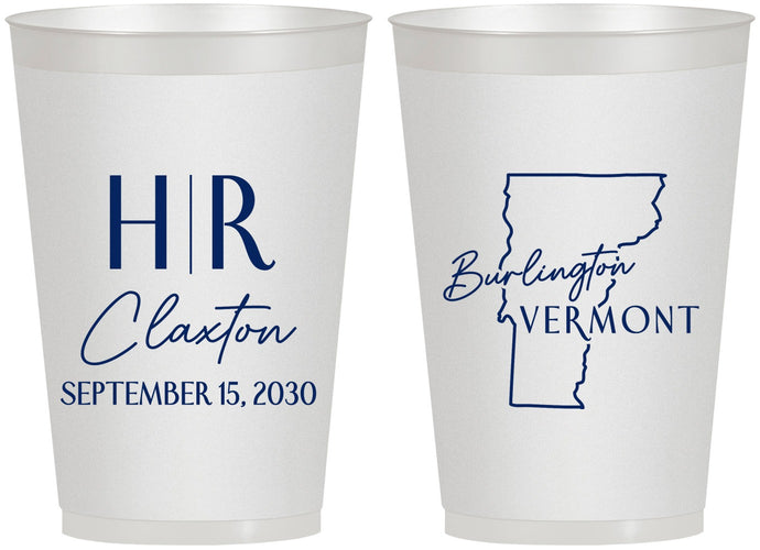 Personalized Wedding 12 oz Frosted Cups - Vermont | 144