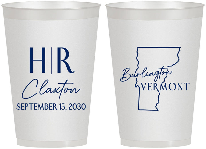 Personalized Wedding 12 oz Frosted Cups - Vermont | 144