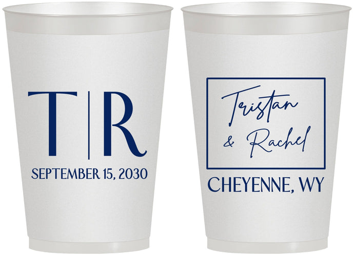 Personalized Wedding 12 oz Frosted Cups - Wyoming | 149