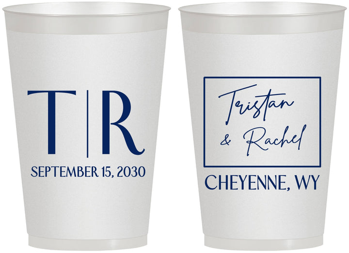 Personalized Wedding 12 oz Frosted Cups - Wyoming | 149