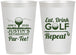 Personalized Retirement 12 oz Frosted Cups - Eat Drink Golf Repeat | 150005