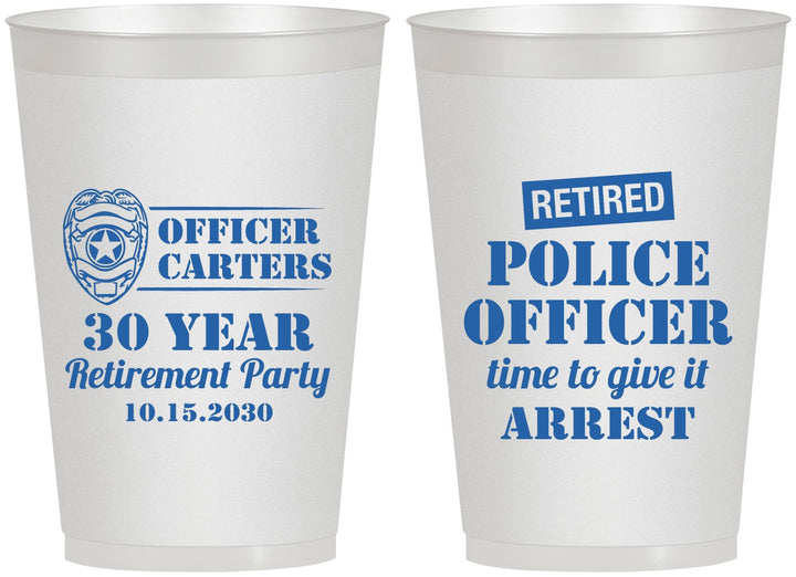 Personalized Retirement 12 oz Frosted Cups - Police Officer | 150010