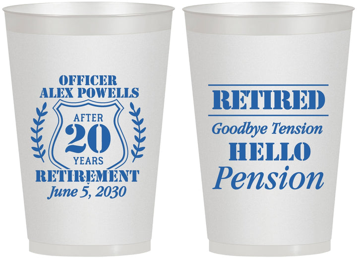Personalized Retirement 12 oz Frosted Cups - Police Officer | 150011