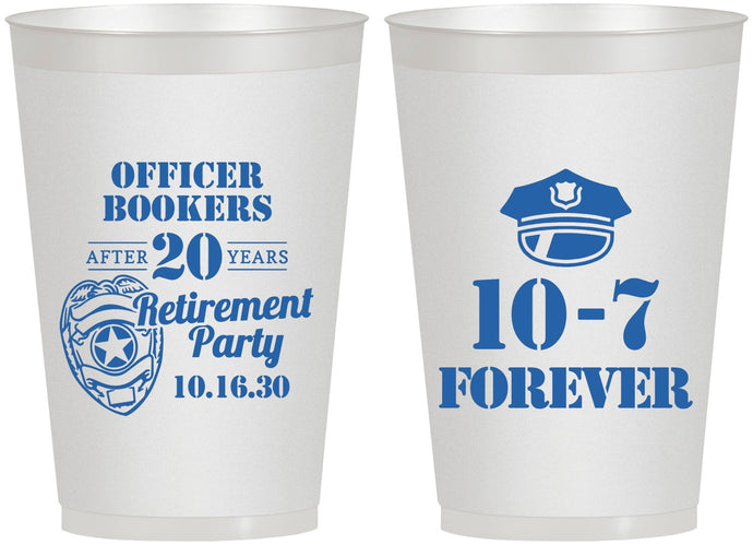 Personalized Retirement 12 oz Frosted Cups - Police Officer | 150012
