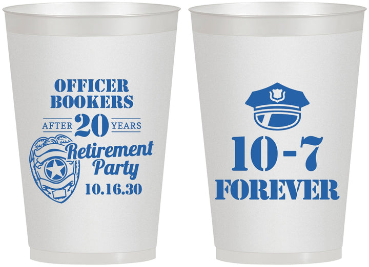 Personalized Retirement 12 oz Frosted Cups - Police Officer | 150012