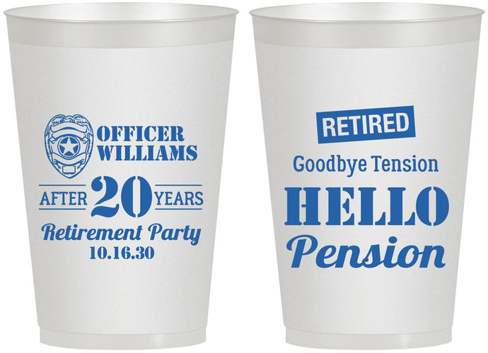 Personalized Retirement 12 oz Frosted Cups - Police Officer | 150013