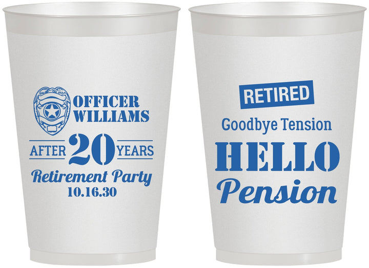 Personalized Retirement 12 oz Frosted Cups - Police Officer | 150013