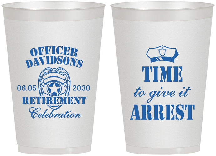 Personalized Retirement 12 oz Frosted Cups - Police Officer | 150014