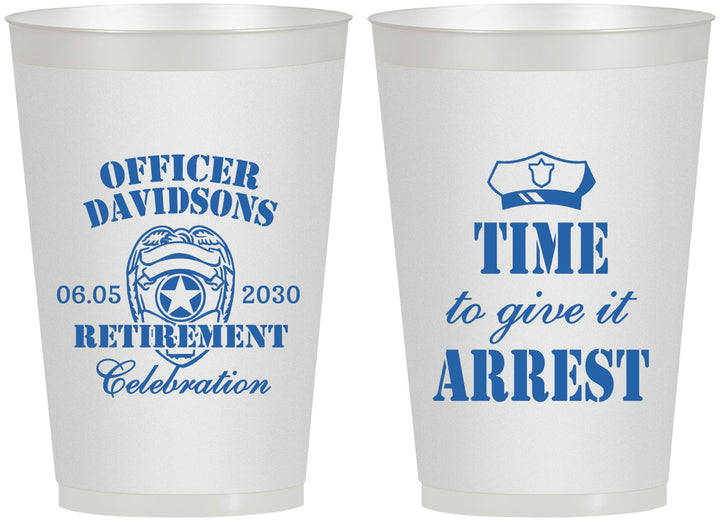 Personalized Retirement 12 oz Frosted Cups - Police Officer | 150014