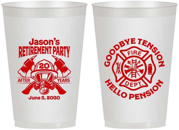 Personalized Retirement 12 oz Frosted Cups - Firefighter | 150015