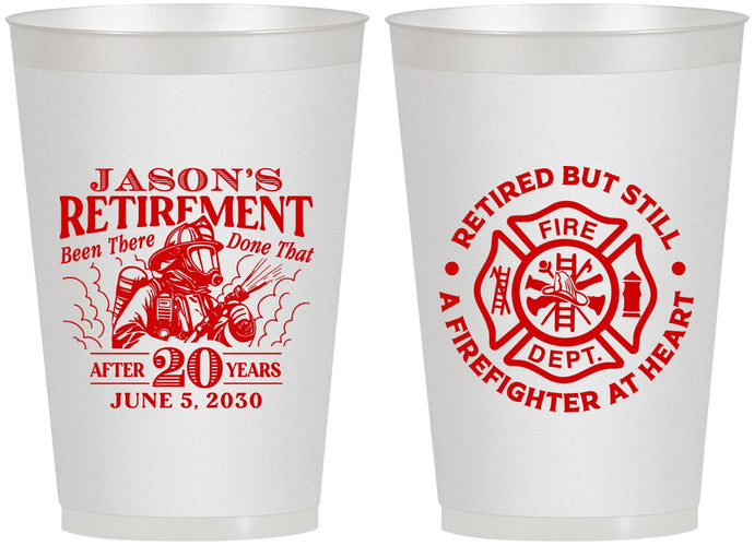 Personalized Retirement 12 oz Frosted Cups - Firefighter | 150016