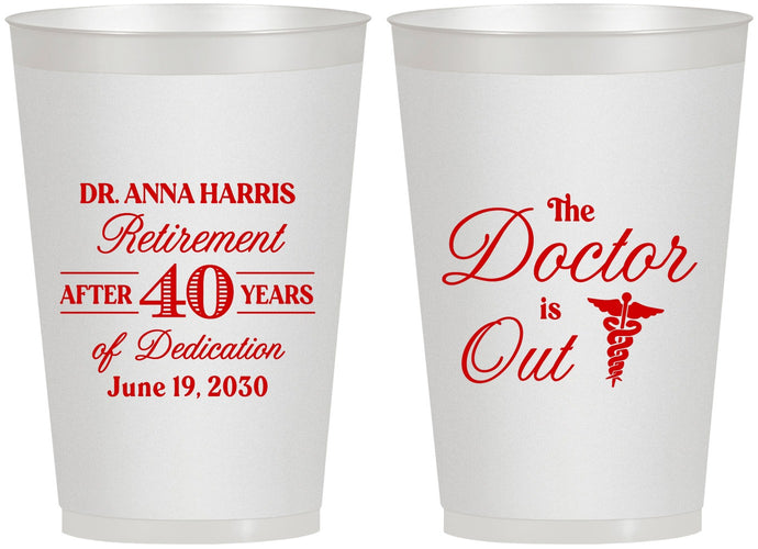 Personalized Retirement 12 oz Frosted Cups - Doctor | 150017