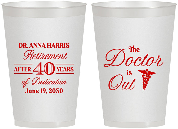 Personalized Retirement 12 oz Frosted Cups - Doctor | 150017