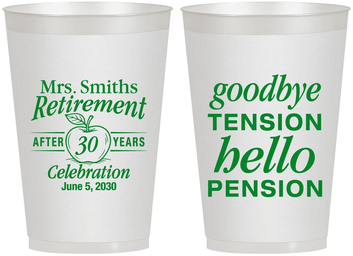 Personalized Retirement 12 oz Frosted Cups - Teacher | 150020