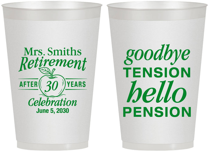 Personalized Retirement 12 oz Frosted Cups - Teacher | 150020