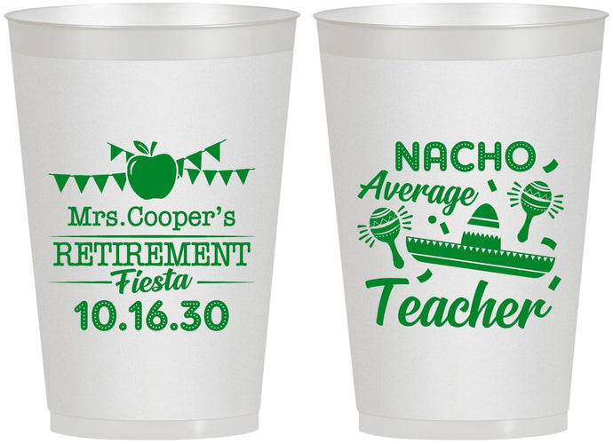 Personalized Retirement 12 oz Frosted Cups - Nacho Average Teacher | 150023