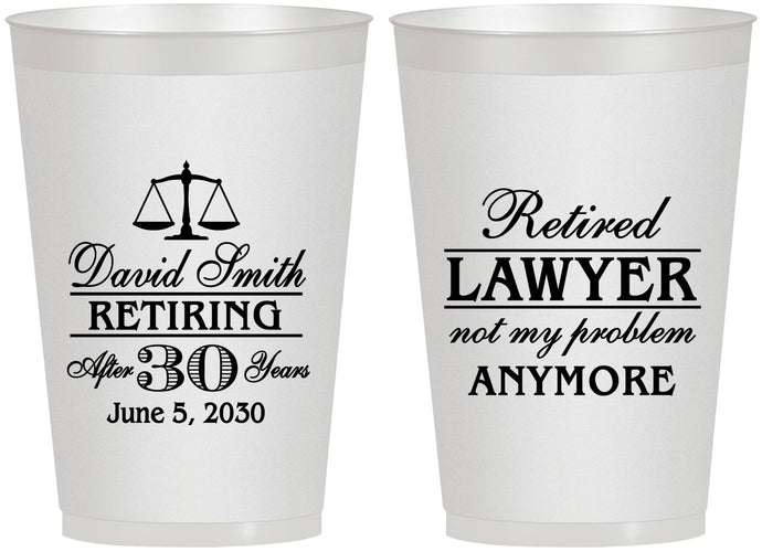Personalized Retirement 12 oz Frosted Cups - Lawyer | 150025