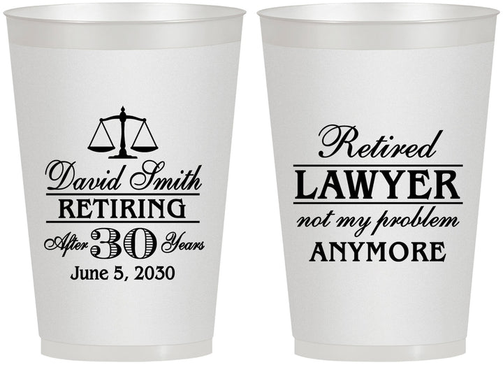 Personalized Retirement 12 oz Frosted Cups - Lawyer | 150025