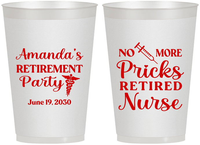 Personalized Retirement 12 oz Frosted Cups - Nurse | 150027
