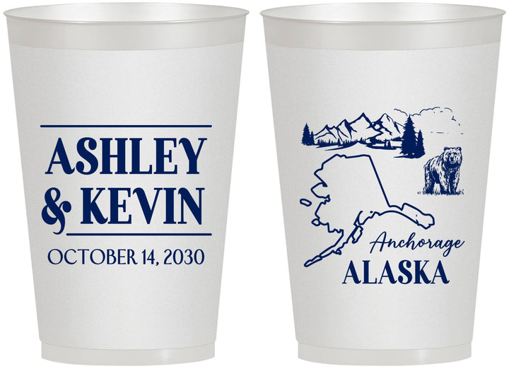 Personalized Wedding 12 oz Frosted Cups - Alaska | 151