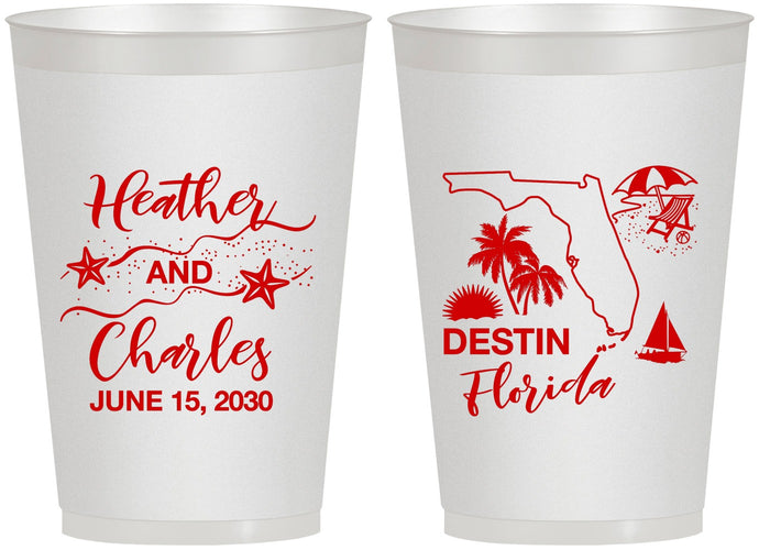Personalized Wedding 12 oz Frosted Cups - Florida | 158
