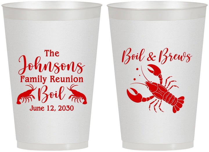 Personalized Family Reunion 12 oz Frosted Cups - Crawfish Boil | 160005