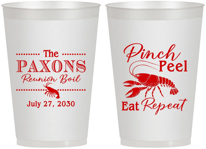 Personalized Family Reunion 12 oz Frosted Cups - Crawfish Boil | 160006