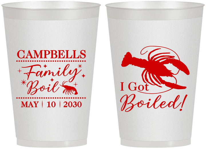 Personalized Family Reunion 12 oz Frosted Cups - Crawfish Boil | 160008