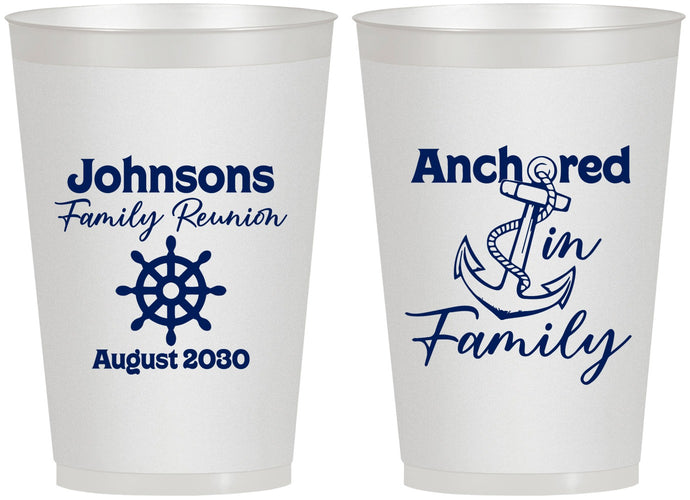 Personalized Family Reunion 12 oz Frosted Cups - Cruise Nautical | 160020
