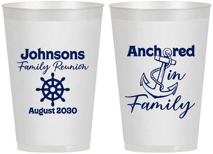 Personalized Family Reunion 12 oz Frosted Cups - Cruise Nautical | 160020
